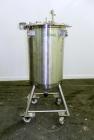 Used Precision Stainless Tank, 200 Liter (52.8 Gallon), 316L Stainless Steel, Vertical. 22’’ Diameter x 33’’ straight side. Flat open top with a 1 piece cover with a 1/3 hinged cover, dished bottom. ...