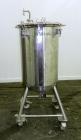 Used Precision Stainless Tank, 200 Liter (52.8 Gallon), 316L Stainless Steel, Vertical. 22’’ Diameter x 33’’ straight side. Flat open top with a 1 piece cover with a 1/3 hinged cover, dished bottom. ...
