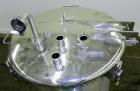 Used Precision Stainless Tank, 200 Liter (52.8 Gallon), 316L Stainless Steel, Vertical. 22’’ Diameter x 33’’ straight side. Flat open top with a 1 piece cover with a 1/3 hinged cover, dished bottom. ...