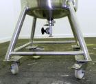 Used Precision Stainless Tank, 200 Liter (52.8 Gallon), 316L Stainless Steel, Vertical. 22’’ Diameter x 33’’ straight side. Flat open top with a 1 piece cover with a 1/3 hinged cover, dished bottom. ...