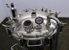 Used Precision Stainless Pressure Tank, 66 Gallon (250 Liter), 316L Stainless Steel, Vertical.  28” Diameter x 28” straight side, dished clamp on top, dished bottom. Internal rated 55.4 psi at –20 to...