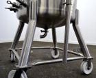 Used Precision Stainless Pressure Tank, 66 Gallon (250 Liter), 316L Stainless Steel, Vertical.  28” Diameter x 28” straight side, dished clamp on top, dished bottom. Internal rated 55.4 psi at –20 to...