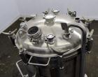 Used Precision Stainless Pressure Tank, 66 Gallon (250 Liter), 316L Stainless Steel, Vertical.  28” Diameter x 28” straight side, dished clamp on top, dished bottom. Internal rated 55.4 psi at –20 to...