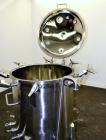 Used Precision Stainless Pressure Tank, 66 Gallon (250 Liter), 316L Stainless Steel, Vertical.  28” Diameter x 28” straight side, dished clamp on top, dished bottom. Internal rated 55.4 psi at –20 to...