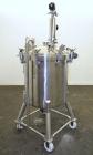 Used Precision Stainless Pressure Tank, 66 Gallon (250 Liter), 316L Stainless Steel, Vertical.  28” Diameter x 28” straight side, dished clamp on top, dished bottom. Internal rated 55.4 psi at –20 to...