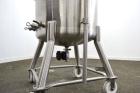 Used Precision Stainless Pressure Tank, 66 Gallon (250 Liter), 316L Stainless Steel, Vertical.  28” Diameter x 28” straight side, dished clamp on top, dished bottom. Internal rated 55.4 psi at –20 to...