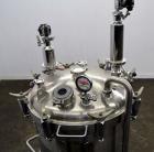 Used Precision Stainless Pressure Tank, 66 Gallon (250 Liter), 316L Stainless Steel, Vertical.  28” Diameter x 28” straight side, dished clamp on top, dished bottom. Internal rated 55.4 psi at –20 to...