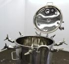 Used Precision Stainless Pressure Tank, 66 Gallon (250 Liter), 316L Stainless Steel, Vertical.  28” Diameter x 28” straight side, dished clamp on top, dished bottom. Internal rated 55.4 psi at –20 to...
