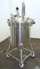 Used Precision Stainless Pressure Tank, 66 Gallon (250 Liter), 316L Stainless Steel, Vertical.  28” Diameter x 28” straight side, dished clamp on top, dished bottom. Internal rated 55.4 psi at –20 to...