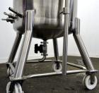 Used Precision Stainless Pressure Tank, 66 Gallon (250 Liter), 316L Stainless Steel, Vertical.  28” Diameter x 28” straight side, dished clamp on top, dished bottom. Internal rated 55.4 psi at –20 to...