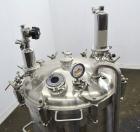 Used Precision Stainless Pressure Tank, 66 Gallon (250 Liter), 316L Stainless Steel, Vertical.  28” Diameter x 28” straight side, dished clamp on top, dished bottom. Internal rated 55.4 psi at –20 to...