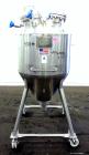 Used Precision Stainless Pressure Tank, 210 Liter (55.49 Gallon), 316 L Stainless Steel, Vertical.  Approximately 26.75