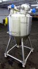 Used- Precision Stainless Pressure Tank, 210 Liter (55.49 Gallon), 316 L Stainless Steel, Vertical.  Approximately 26.75