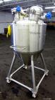 Used Precision Stainless Pressure Tank, 210 Liter (55.49 Gallon), 316 L Stainless Steel, Vertical.  Approximately 26.75