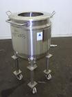 Used Precision Stainless Kettle, 28 Gallon, 316L Stainless Steel, Vertical. Approximately 20” diameter x 20” straight side, flat top with a 1 piece cover, sloped bottom. 304L stainless steel dimple j...