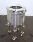 Used Precision Stainless Kettle, 28 Gallon, 316L Stainless Steel, Vertical. Approximately 20” diameter x 20” straight side, flat top with a 1 piece cover, sloped bottom. 304L stainless steel dimple j...