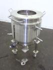 Used Precision Stainless Kettle, 28 Gallon, 316L Stainless Steel, Vertical. Approximately 20” diameter x 20” straight side, flat top with a 1 piece cover, sloped bottom. 304L stainless steel dimple j...