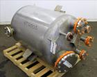 Used Precision Stainless Tank, 100 Gallons, 316 Stainless Steel, Vertical.