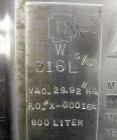 Used 800 Liter Stainless Steel Precision Stainless Pressure Tank