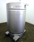 Used Sharpsville Container Pressure Tank, 1250 Liter (330 Gallon) Capacity, 304 Stainless Steel, Vertical. Approximately 44-7/8