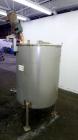 Used Stainless Fabrication Tank, 250 Gallon, 304 Stainless Steel, Vertical. Approximate 38