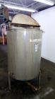 Used Stainless Fabrication Tank, 250 Gallon, 304 Stainless Steel, Vertical. Approximate 38