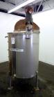 Used Stainless Fabrication Tank, 250 Gallon, 304 Stainless Steel, Vertical. Approximate 38