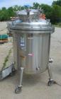 Used Stainless Fabrication Pressure Tank, 200 Gallon, 316 Stainless Steel, Vertical. 36