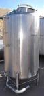 Used- Stainless Steel Tank, Approximate 400 Gallon, Vertical.