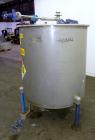 Used United Utensils Tank, 300 Gallon, Model VT-300, 304 Stainless Steel, Vertical. Approximate 45
