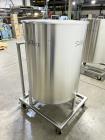 Used- Stainless Steel Tank, Approximate 140 Gallon, Vertical. Approximate 32