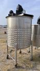 Used Stainless Steel Approximate 350 Gallon Mix Tank, Vertical. Approximate 46