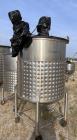 Used- Stainless Steel Approximate 350 Gallon Mix Tank, Vertical. Approximate 46