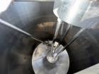 Used Stainless Steel Approximate 350 Gallon Mix Tank, Vertical. Approximate 46