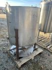 Used 150 Gallon Vertical Stainless Steel Tank | 304 SS | Baffled | Cone Bottom | 36