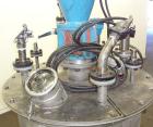 Used Val-Fab Tank, 150 Gallon, 316L Stainless Steel, Vertical. 36” Diameter x 31” straight side, flat bolt on top, dished bottom. Top entering Cheminner agitator with mechanical seal. Approximate 1” ...
