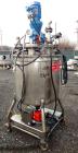 Used Val-Fab Tank, 150 Gallon, 316L Stainless Steel, Vertical. 36” Diameter x 31” straight side, flat bolt on top, dished bottom. Top entering Cheminner agitator with mechanical seal. Approximate 1” ...