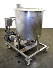 Used Walker Stainless Tank, 80 Gallon, 316 Stainless Steel, Vertical. 30” Diameter x 29” straight side. Open top with a 2 piece cover, coned bottom. Provision for a clamp-on agitator. 1-1/2” Tri-clam...