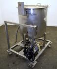 Used Walker Stainless Tank, 80 Gallon, 316 Stainless Steel, Vertical. 30” Diameter x 29” straight side. Open top with a 2 piece cover, coned bottom. Provision for a clamp-on agitator. 1-1/2” Tri-clam...