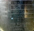 USED: Walker Stainless Pressure Tank, 120 gallon, 304 stainless steel, vertical. 30