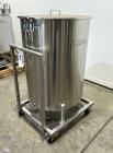 Used Stainless Steel Tank, Approximate 140 Gallon, Vertical. Approximate 32