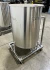 Used Stainless Steel Tank, Approximate 140 Gallon, Vertical. Approximate 32