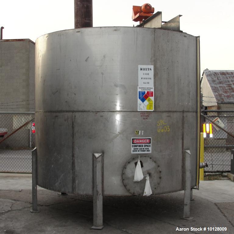 Used-4200 Gallon Stainless Steel Conical Bottom Tank.  The stainless steel tank has a 96" straight side height, an 8" conica...
