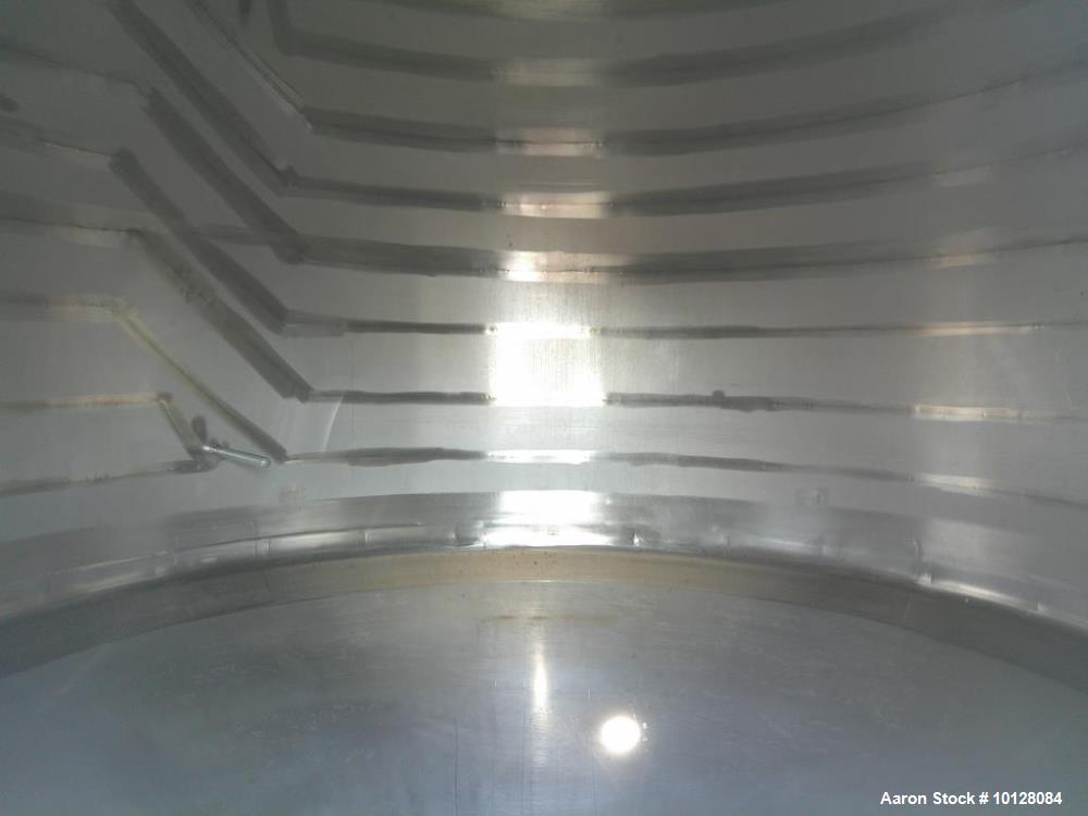 Used 2,000 Gallon SS Vertical Jacketed Tank – Cone Bottom, Dished Top, Manway, Modern Brewing