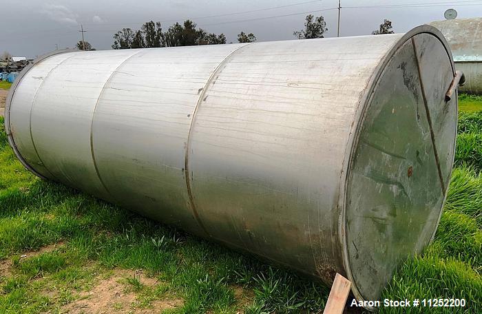 Used- Stainless Steel Single Wall 2,400 Gallon Storage Tank