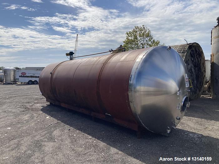Used Walker Stainless Steel 6500 gallon 304 stainless steel horizontal jacketed dairy tank.  7' diameter ID x 23' long straight side.  Model 11549.  Has a 48 sq ft volume jacket rated for 150 PSI. Re...