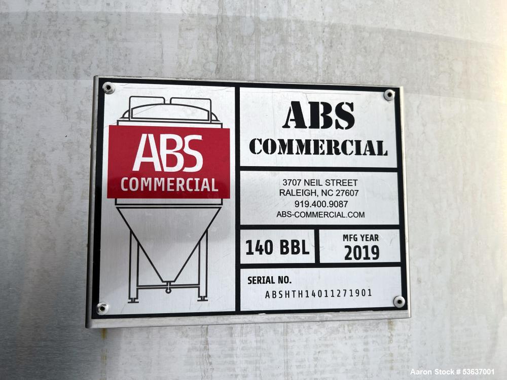 ABS Commercial 140BBL (4,340 Gallon) Stainless Steel Vertical Jacketed Tank