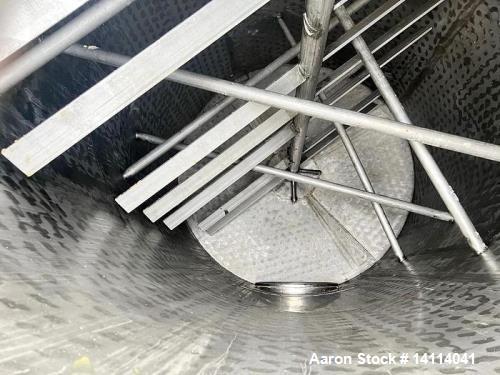 Used 2,500 Gallon Stainless Steel Jacketed Tank, Insulated with Agitator. Interior Dimensions: 75" diameter x 120" straight side, plus cone bottom. Center discharge: 3" reduced to 2.5" tri-clamp with...