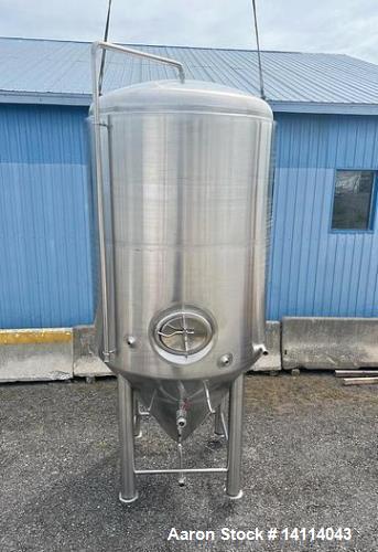 Unused- 2000 Gallon 304 Stainless Steel Jacketed Brewery Tank. Insulated. 51 BBL Brewery Tank. Jacketed for cooling, rated 36.25psi. Cone bottom discharge: 2" tri-clamp with pipe to side and butterfl...