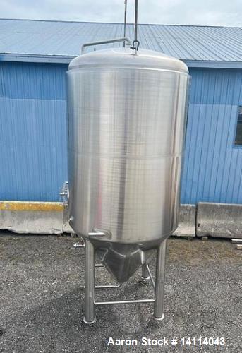 Unused- 2000 Gallon 304 Stainless Steel Jacketed Brewery Tank. Insulated. 51 BBL Brewery Tank. Jacketed for cooling, rated 36.25psi. Cone bottom discharge: 2" tri-clamp with pipe to side and butterfl...